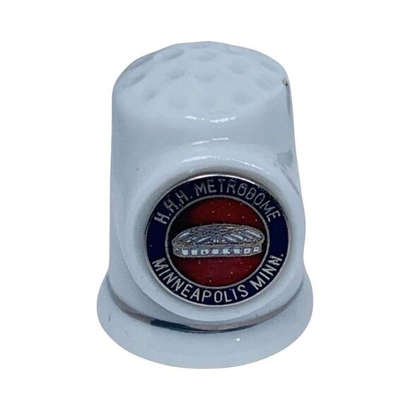 VTG HHH Metrodome Minneapolis Minnesota Bone China Sewing Thimble 1" Collectable - Picture 1 of 7